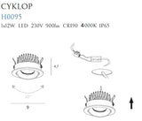 Spot Incastrat CYCLOPS H0095 4000K