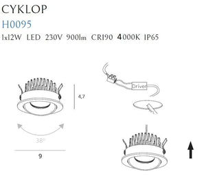 Spot Incastrat CYCLOPS H0095 4000K