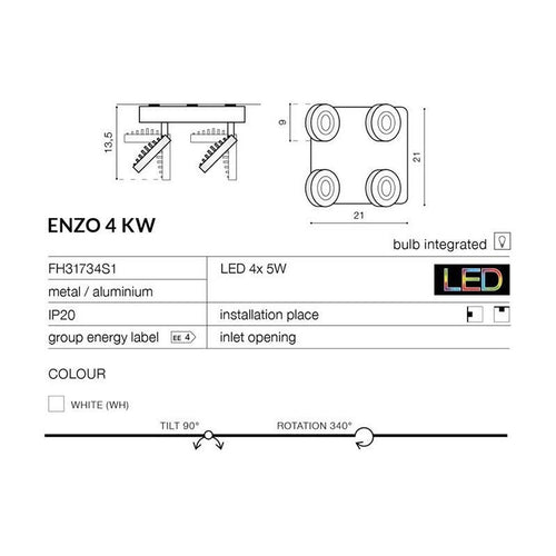 Plafoniera ENZO 4KW AZ0674