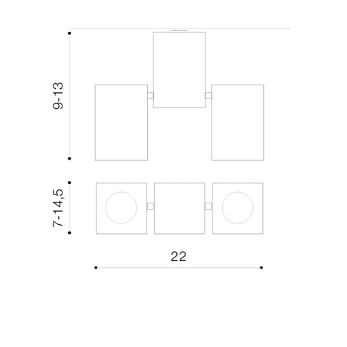 Spot Aplicat FLAVIO 2 WH/BK AZ0792