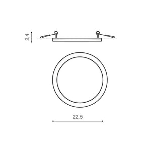 Plafoniera Incastrata SLIM 22 ROUND 3000K AZ4163