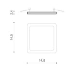 Plafoniera Incastrata SLIM 15 SQUARE 4000K AZ4378