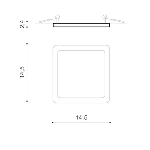 Plafoniera Incastrata SLIM 15 SQUARE 3000K AZ2836