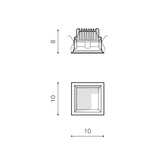 Spot Incastrat AIDA SQUARE 10W 3000K BK AZ4227