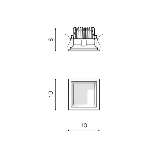 Spot Incastrat AIDA SQUARE 10W 3000K BK AZ4227