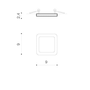 Plafoniera Incastrata SLIM 9 SQUARE 4000K AZ4376
