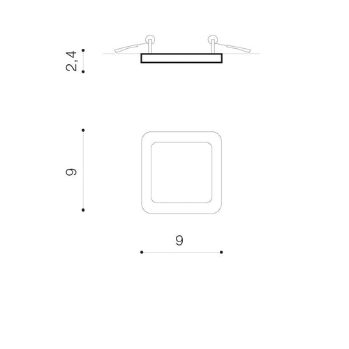 Plafoniera Incastrata SLIM 9 SQUARE 3000K AZ2833