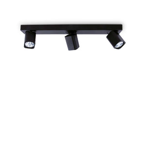 Plafoniera RUDY PL3 SQUARE NERO 321516