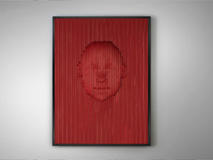 Tablou RED FACE 302043 / BAS-RELIEF