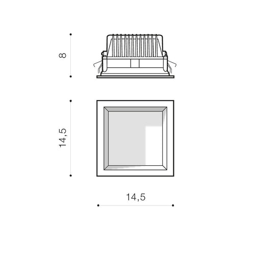 Spot Incastrat AIDA SQUARE 16W 3000K WH AZ4228