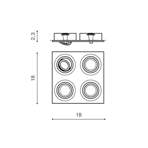 Spot Incastrat CARO 4 SQUARE AZ2444