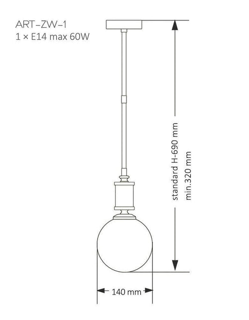 Lustra ARTU GLASS ART-ZW-1(N)G Lucente - Home & Lighting