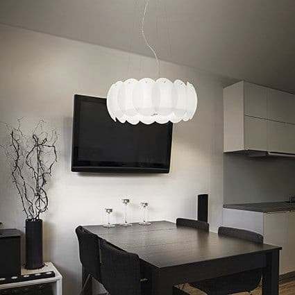 Lustra Ovalino Sp8 Bianco 090481 Lucente - Home & Lighting