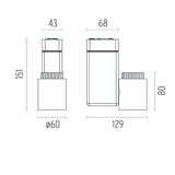 Spot Aplicat FORT KNOX 1 Ceiling WIDE FLOOD 09.2157.05 Lucente - Home & Lighting