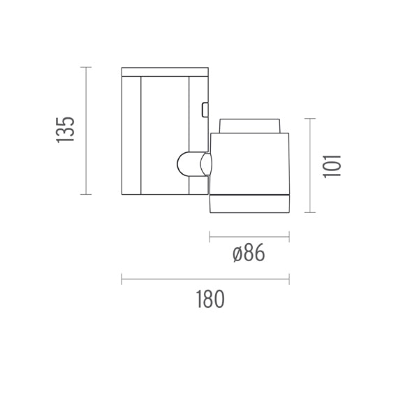 Spot Aplicat PURE 1 Spot Ceiling 40° FLOOD 09.2461.14A Lucente - Home & Lighting