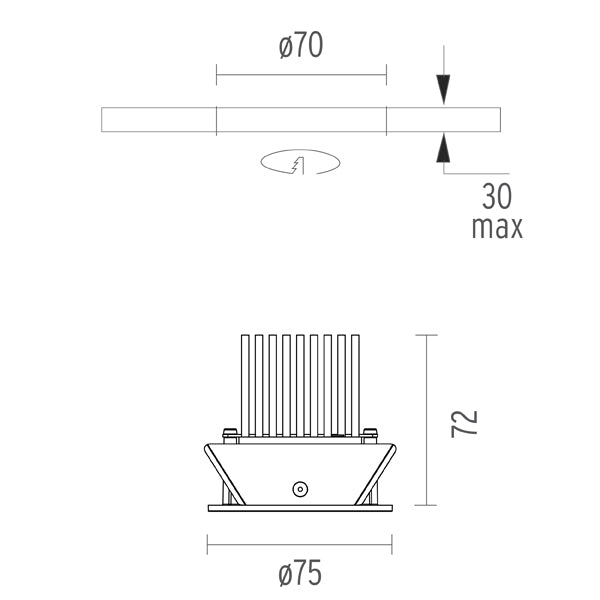 Spot Incastrat Light Soldier Fixed Ø75 24° 03.4300.02 Lucente - Home & Lighting