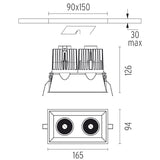 Spot Incastrat DECOFIX Square 2L 09.3105.14 Lucente - Home & Lighting