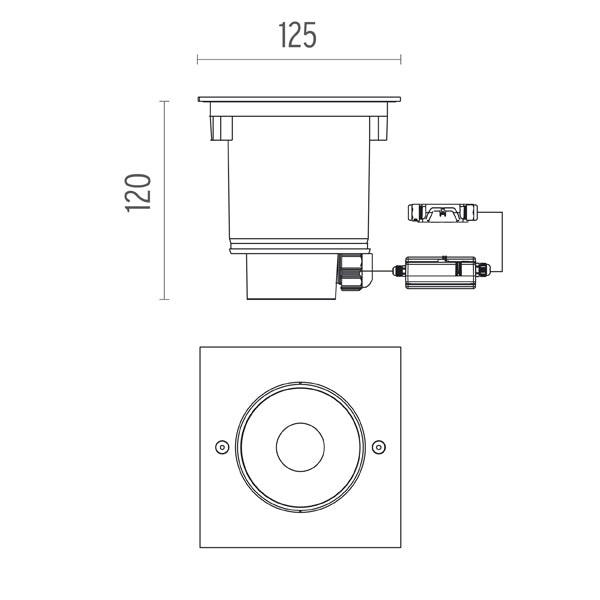 Spot Incastrat NEUTRON I Fixed Square Floor 07.9501.PB Lucente - Home & Lighting