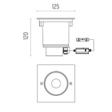 Spot Incastrat NEUTRON I Fixed Square Floor 07.9501.PB Lucente - Home & Lighting