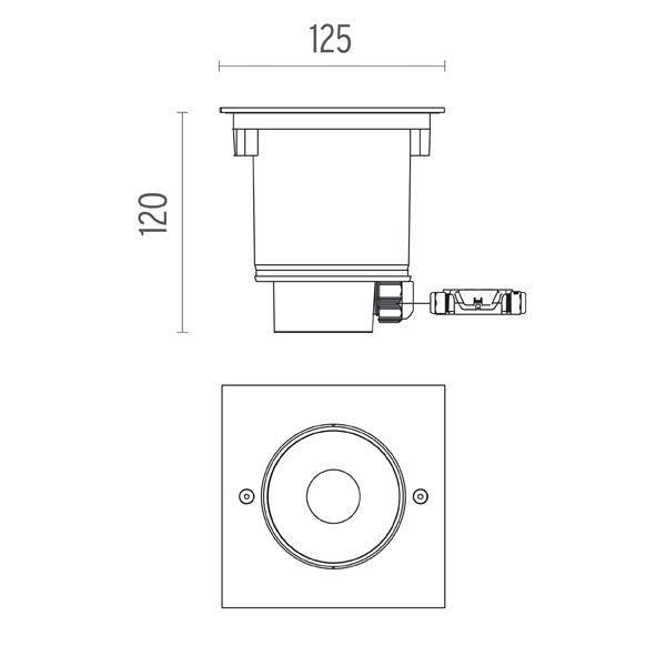 Spot Incastrat NEUTRON I Fixed Square Floor Led Side Emitting 07.9526.PG Lucente - Home & Lighting
