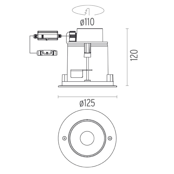 Spot Incastrat NEUTRON I Fixed Round Ceiling 07.9502.PG Lucente - Home & Lighting