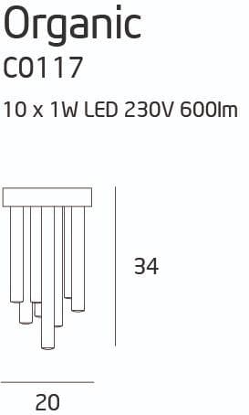 Plafoniera ORGANIC CHROM C0117D Lucente - Home & Lighting