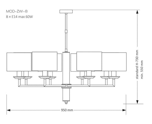 Candelabru MODESTO MOD-ZW-8(CZ) Lucente - Home & Lighting