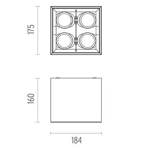 Spot Aplicat COMPASS BOX Small 4L Square 03.2645.30 Lucente - Home & Lighting