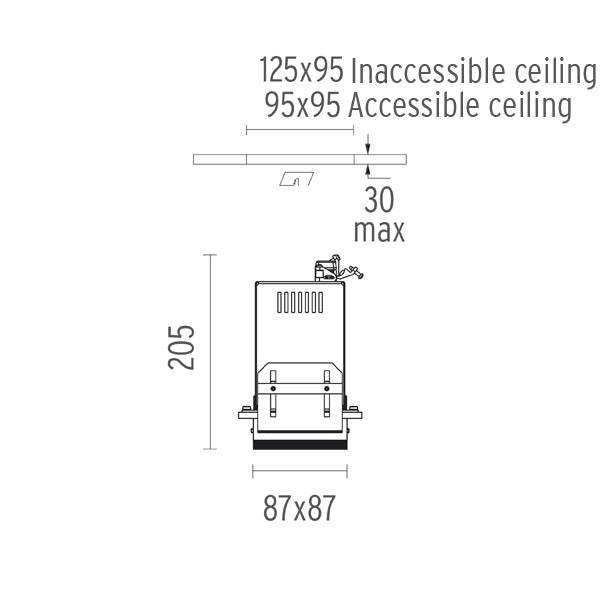 Spot Incastrat COMPASS BOX Recessed Small 1L 03.2675.30 Lucente - Home & Lighting
