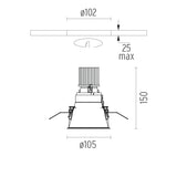 Spot Incastrat EASY KAP Ø105 Fixed 03.4462.GL Lucente - Home & Lighting