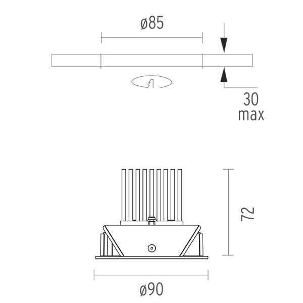 Spot Incastrat Light Soldier Adjustable Ø90 24° 03.4320.14 Lucente - Home & Lighting