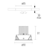 Spot Incastrat Light Soldier Adjustable Ø90 24° 03.4320.14 Lucente - Home & Lighting