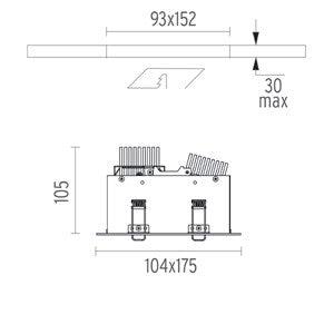 Spot Incastrat MICRO BATTERY Asymmetric 2L 04.6342.08 Lucente - Home & Lighting