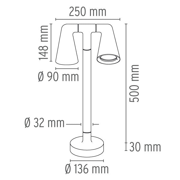 Stalp Belvedere Spot Double F2 (Base On Ground) F0921026 Lucente - Home & Lighting