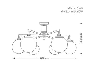 Lustra ARTU GLASS ART-PL-6(N)G Lucente - Home & Lighting