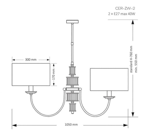 Candelabru CERO CER-ZW-2(N) Lucente - Home & Lighting