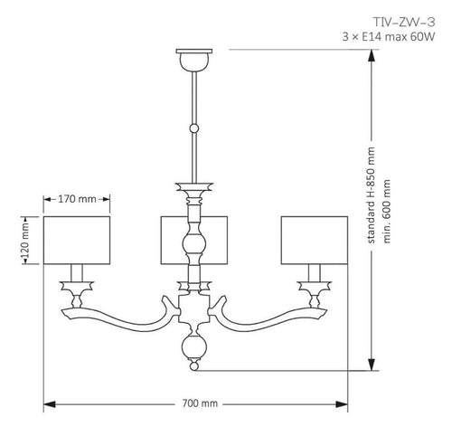 Candelabru TIVOLI TIV-ZW-3(N) Lucente - Home & Lighting