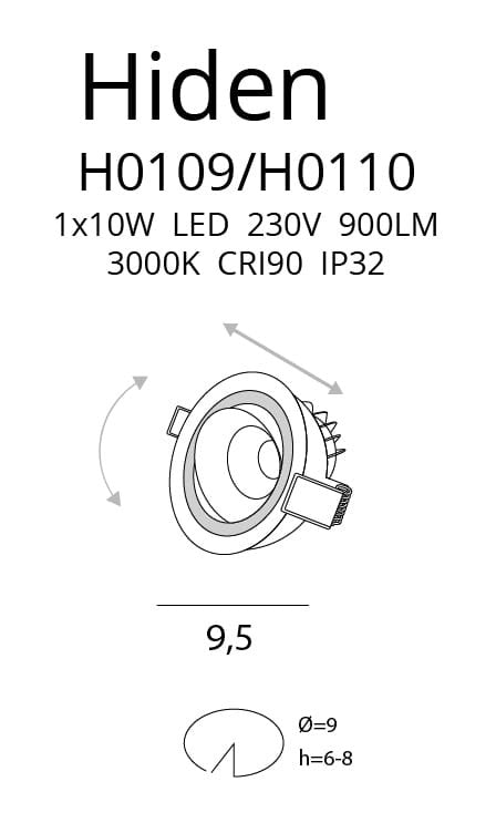 Spot Incastrat HIDEN H0110 Lucente - Home & Lighting
