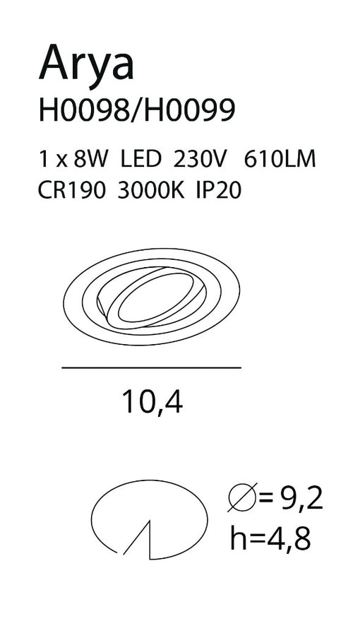 Spot Incastrat ARYA H0099 Lucente - Home & Lighting