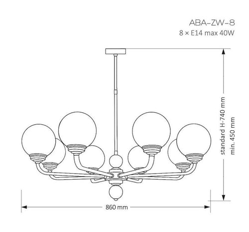 Candelabru ABANO ABA-ZW-8(P) Lucente - Home & Lighting