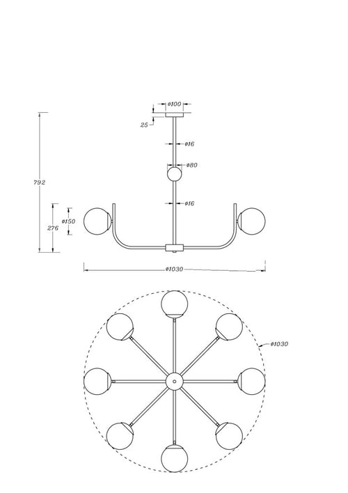 Candelabru RANDEZ-VOUS MOD109PL-08BS Lucente - Home & Lighting