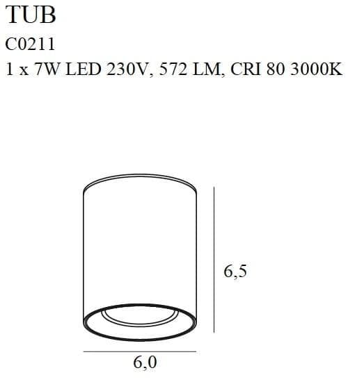 Spot Aplicat TUB C0211 Lucente - Home & Lighting