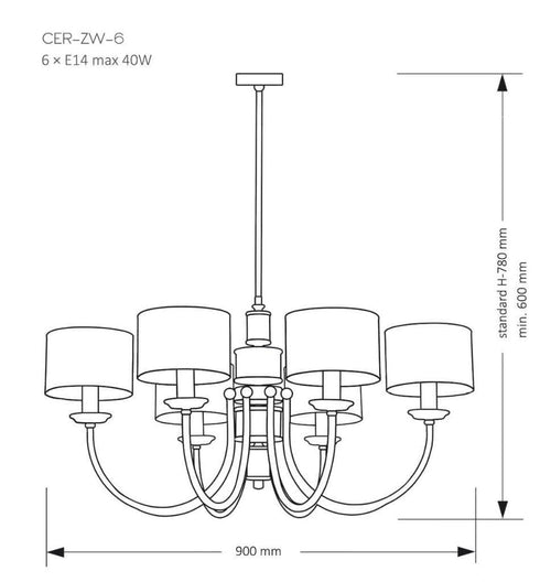 Candelabru CERO CER-ZW-6(Z) Lucente - Home & Lighting