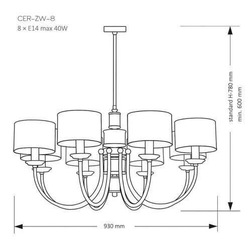 Candelabru CERO CER-ZW-8(N) Lucente - Home & Lighting