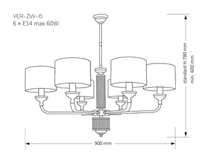 Candelabru VERDE VER-ZW-6(P) Lucente - Home & Lighting
