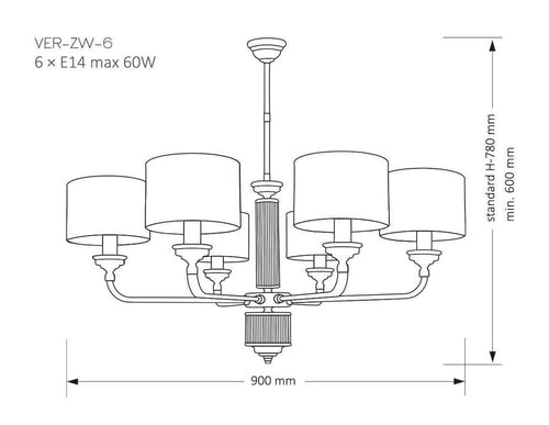 Candelabru VERDE VER-ZW-6(P) Lucente - Home & Lighting