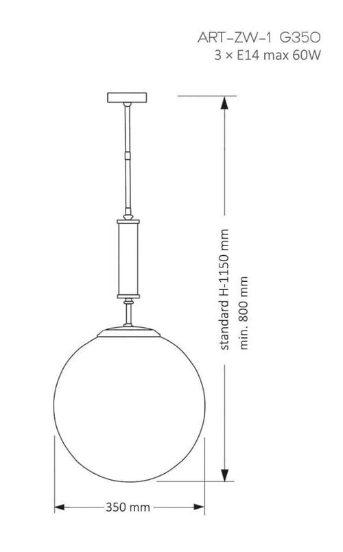 Lustra ARTU GLASS ART-ZW-1(Z)G350 Lucente - Home & Lighting