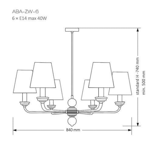 Candelabru ABANO ABA-ZW-6(Z/A) Lucente - Home & Lighting