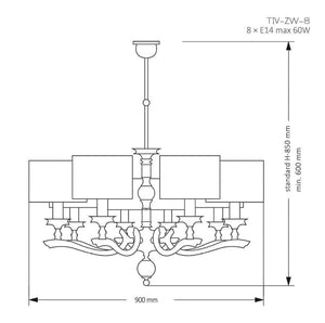 Candelabru TIVOLI TIV-ZW-8(P) Lucente - Home & Lighting