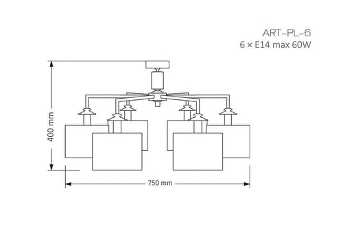 Lustra ARTU ART-PL-6(N) Lucente - Home & Lighting